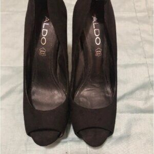 Aldo Elegant Black Peep Toe Heels
